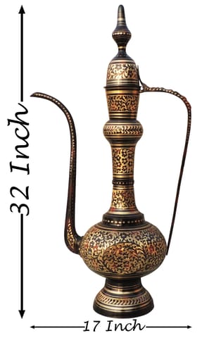 Brass Showpiece Brass Surahi, Aftaba - 17*8*32 Inch (F350 C)