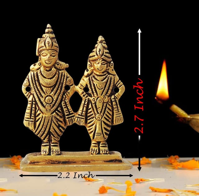 Brass Showpiece Rukmini Vitthal God Idol Statue - 2.2*1*2.7 Inch (BS1468 C)
