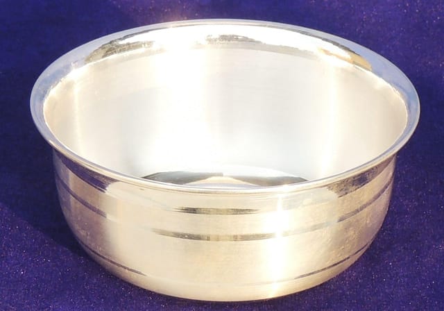 Pure Silver Katori, Bowl With 92.5 Hallmarked - 3.5*3.5*1.5 Inch (SL034 D)