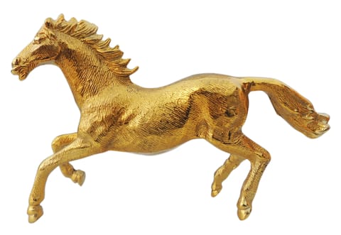 Aluminium Home Decorative Running Horse Showpiece Statue - 12*2.5*7.5 Inch (AN258 G)