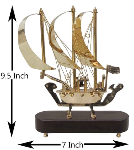 Brass Table Decor Showpiece Ship 7*2.5*9.5 Inch (MR129 X)