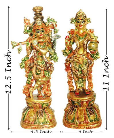 Brass Showpiece Radha Krishna Pair God Idol Statue (BS1409)