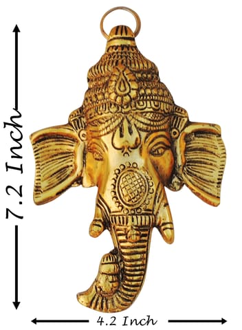 Aluminium Showpiece Trunk Ganesh, Soond Ganesh Statue - 4.2*1.5*7.2 Inch (AS437 G)