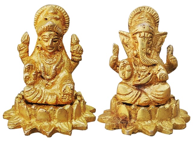 Brass Showpiece Laxmi Ganesh Pair God Idol Statue (BS892)