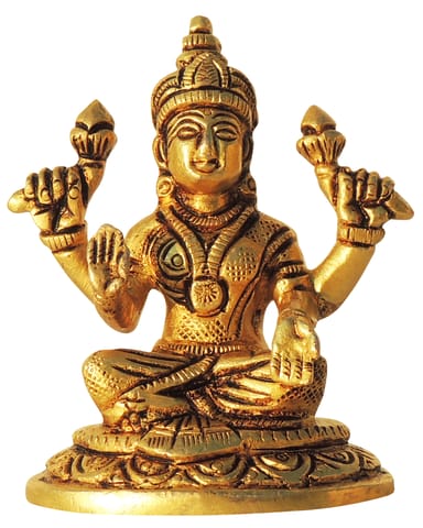 Brass Showpiece Laxmi Ji God Idol Statue - 2.6*1.6*3 Inch (BS1616 L)