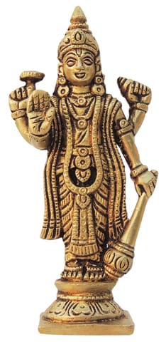 Brass Showpiece Vishnu Ji God Idol Statue - 2.2*1.5*5 Inch (BS1597 V)