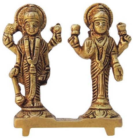 Brass Showpiece Vishnu & Laxmi Ji God Idol Statue - 3.2*1*3.2 Inch (BS1598 B)