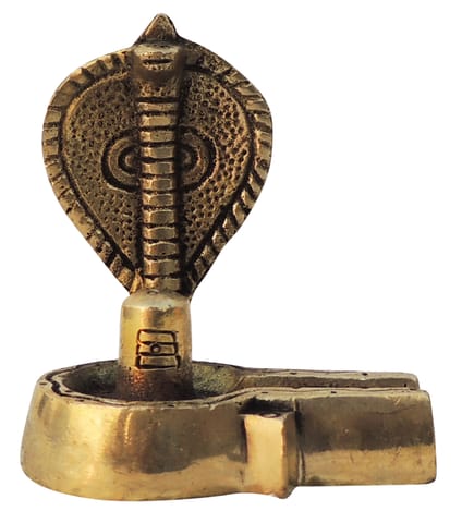 Brass Showpiece Shivling With Snake God Idol Statue - 2.2*2*3 Inch (BS1595 C)