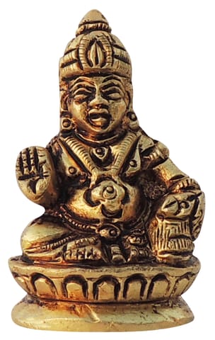 Brass Showpiece Kuber Ji God Idol Statue - 1.1*1*2.2 Inch (BS396 X)