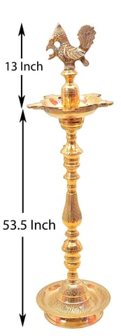 Brass Table Decor Mahabharat Oil Lamp Deepak - 14*14*66 Inch (F686 K)