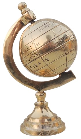 Brass Decorative Showpiece Globe  - 3*2*4.5 Inch (Z117 A)