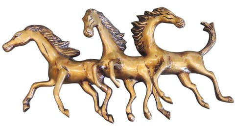 Brass Showpiece Horse God Idol Statue - 16.5*2*9 Inch (BS1356 C)