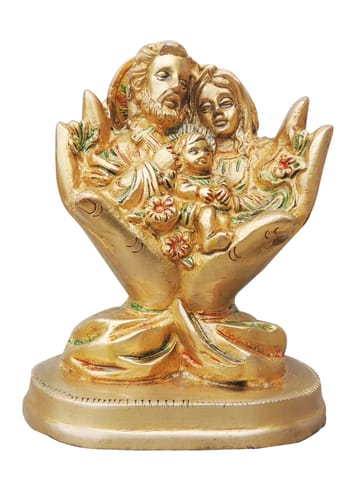 Brass Showpiece Jesus Family with Hand Statue - 4.4*3.3*5.7 Inch (BS973 B)