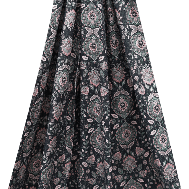 Pashmina traditional floral and boota Print - Black - KCC114970
