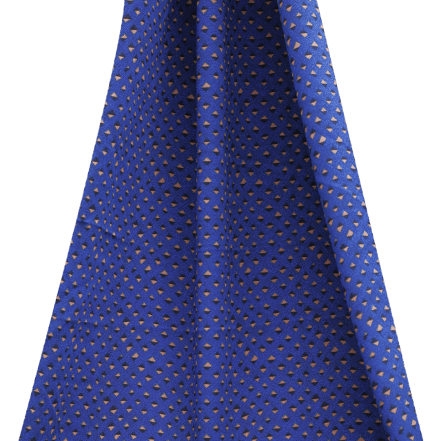 Woolen geometrical Print - Royal Blue - KCC124907