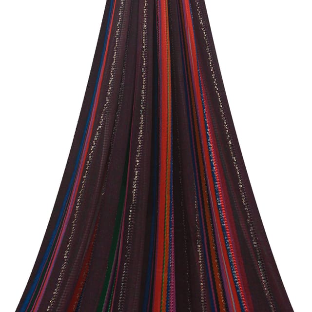 Multicolour stripped Georgette with sequins Embroidery - KCC190965