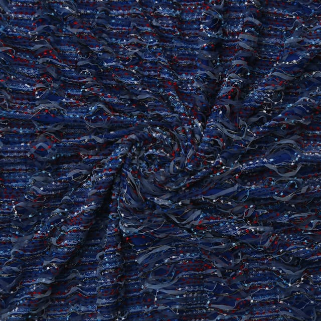 Cobalt Blue Multu Zig-Zag Fabric