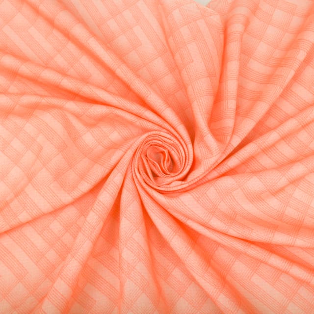 Salmon Pink Cotton Silk Fabric