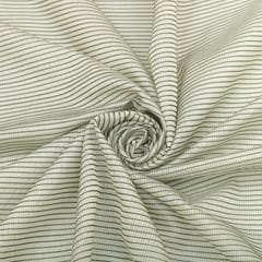White Tussar Stripe Embroidery Fabric
