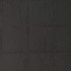 Raven Black Chanderi Threadwork Embroidery Fabric