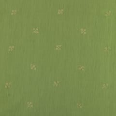 Pear Green Chanderi Golden Motif Embroidery Fabric