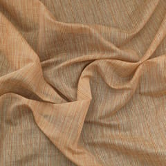 Orange Chanderi Stripe Pintex Fabric
