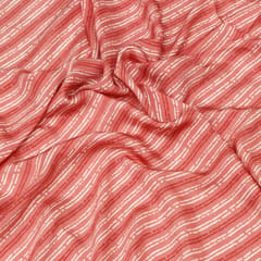 Sunset Pink Muslin Flowy Stripe Pattern Print Fabric