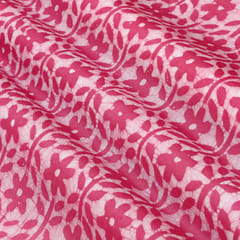 Hot Pink Cotton Floral Batik Print Fabric