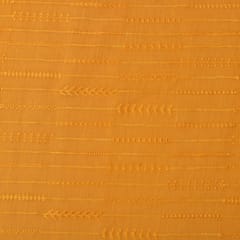 Gold Yellow Cotton Chanderi Thread Embroidery Fabric