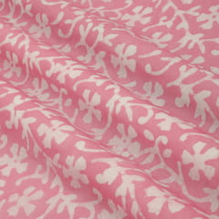 Baby Pink Cotton Batik Print Fabric