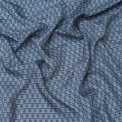 Steel Blue Abstract Muslin Print Loom