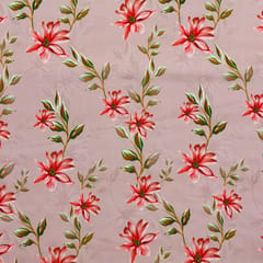 Baby Pink Floral Crepe Fabric