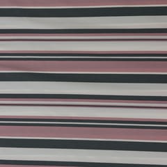 Pink and Grey Stripe Crepe Fabric