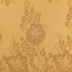 Macaroon Brown Floral Chantilly Net Fabric