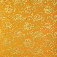 Canary Yellow Floral Chantilly Net Fabric