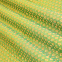 Mint Green Brocade Gold Zari Booti Embrodiery Fabric