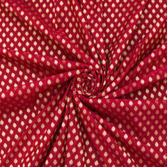 Rani Pink Brocade Gold Zari Booti Embrodiery Fabric