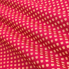 Rani Pink Brocade Gold Zari Booti Embrodiery Fabric