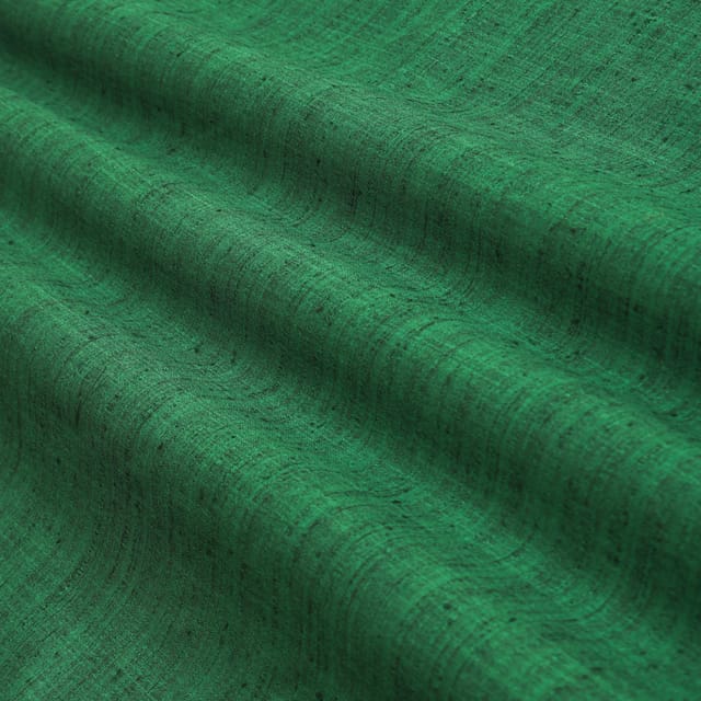 Bottle Green Plain Mahi Silk Fabric