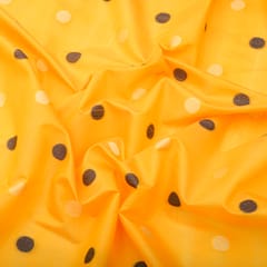 Yellow Chanderi Booti Embroidery Fabric