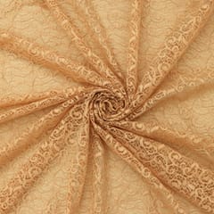 Sepia Cream Floral Chantilly Net
