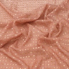 Rose Dust Pink Sequins Embroidery Georgette