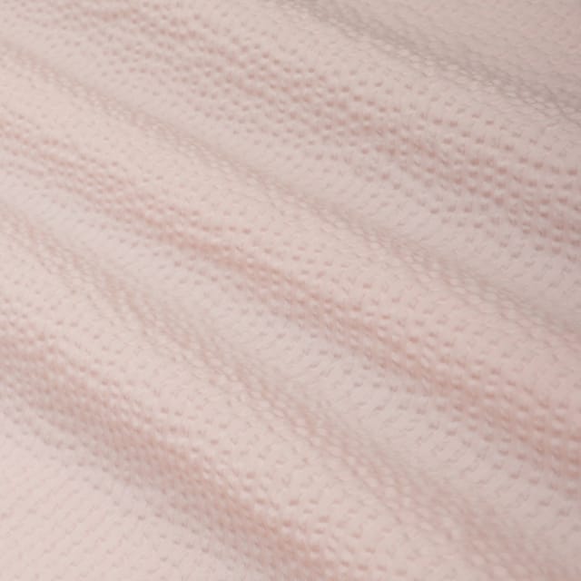 Blush Pink Textured Striped Print Bubble Cotton
