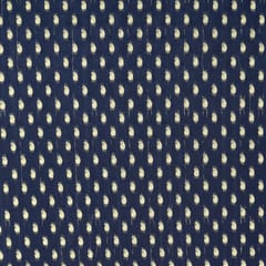 Cobalt Blue Organza Golden Zari Booti Embroidery Fabric