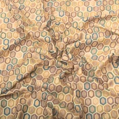 Sienna Brown and Cream Position Print Embroidery Chinon