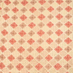 Brick Red and Cream Position Print Embroidery Chinon
