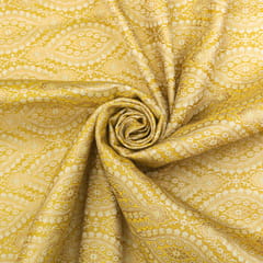 Canary Yellow and Gold Weave Semi Brocade