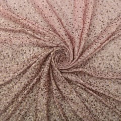 Blush Pink Chinon Sequin Embroidery Fabric