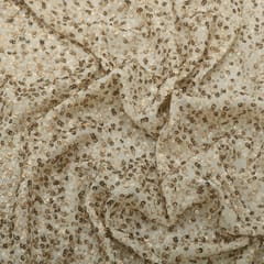 Ivory Chinon Sequin Embroidery Fabric