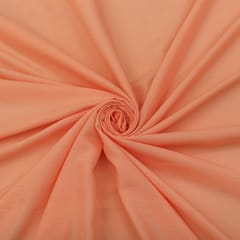 Salmon Pink Cotton Border Floral Threadwork Sequin Embroidery Fabric